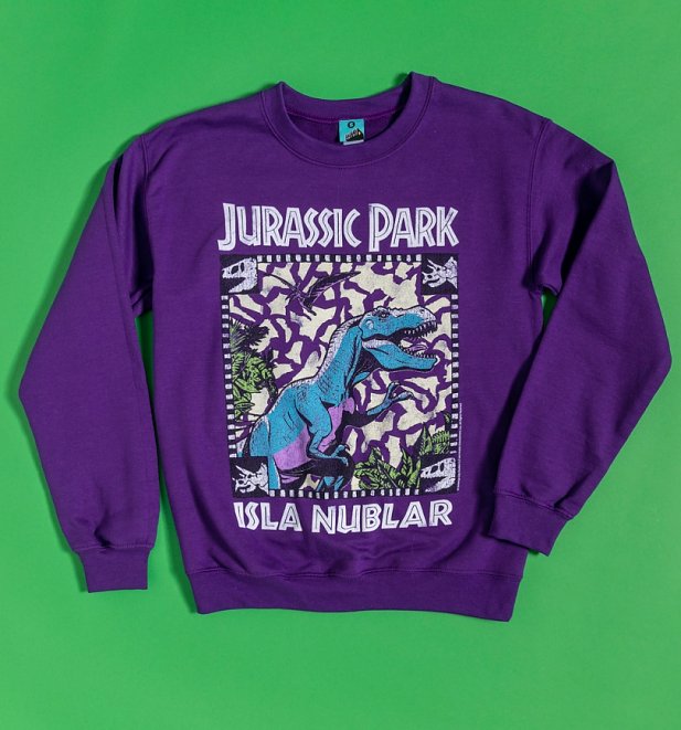 Jurassic Park Retro T-Rex Purple Sweater