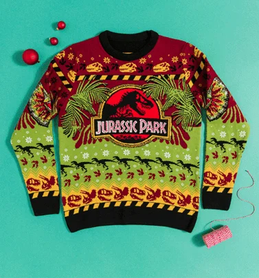 Jurassic Park Roar Knitted Christmas Jumper