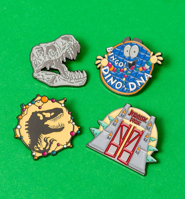 Jurassic Park Set Of 4 Pins
