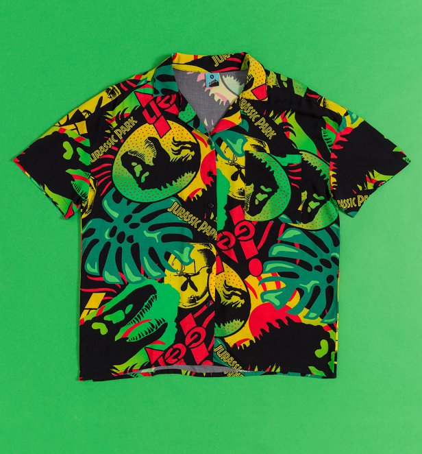 Jurassic Park Short Sleeve Button Up Shirt Jurassic Park Short Sleeve Button Up Shirt