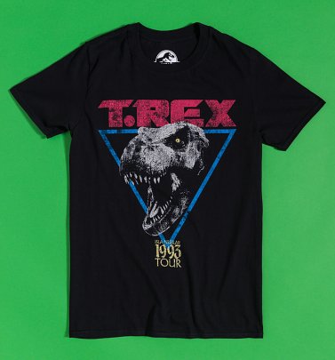 Jurassic Park T-Rex Isla Nublar 1993 Tour Black T-Shirt