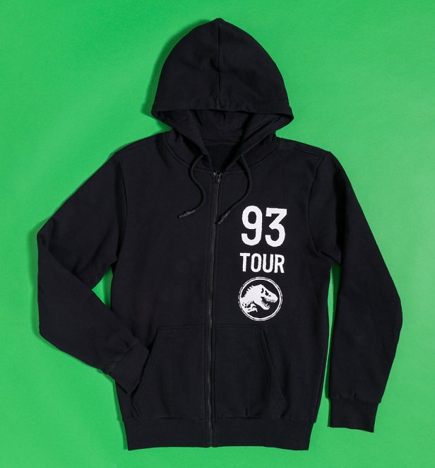 Jurassic World Life Finds A Way 93 Tour Black Zip up Hoodie with Back Print