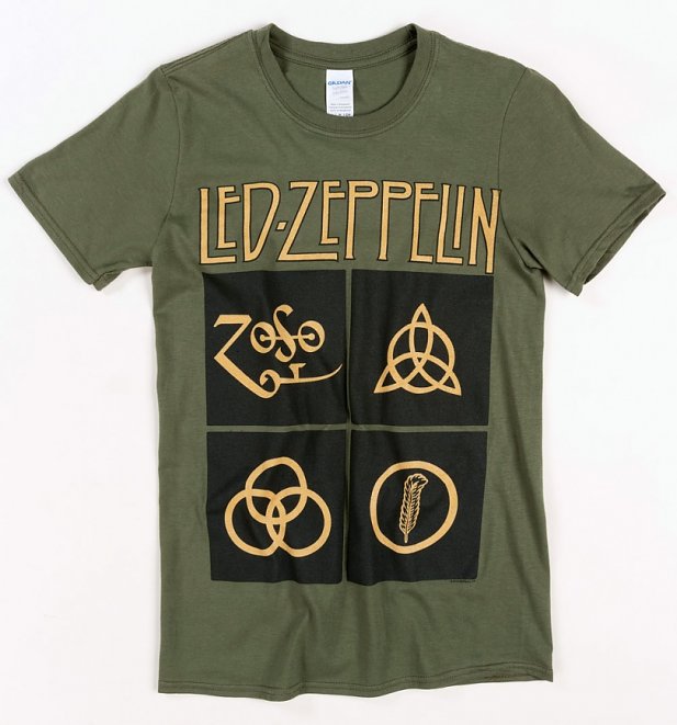 Khaki Led Zeppelin Symbols T-Shirt Khaki Led Zeppelin Symbols T-Shirt