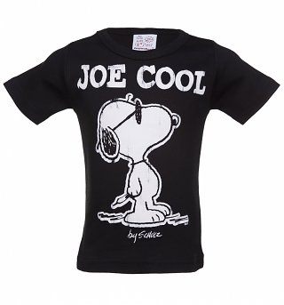 Kids Black Peanuts Joe Cool Snoopy T-Shirt Kids Black Peanuts Joe Cool Snoopy T-Shirt