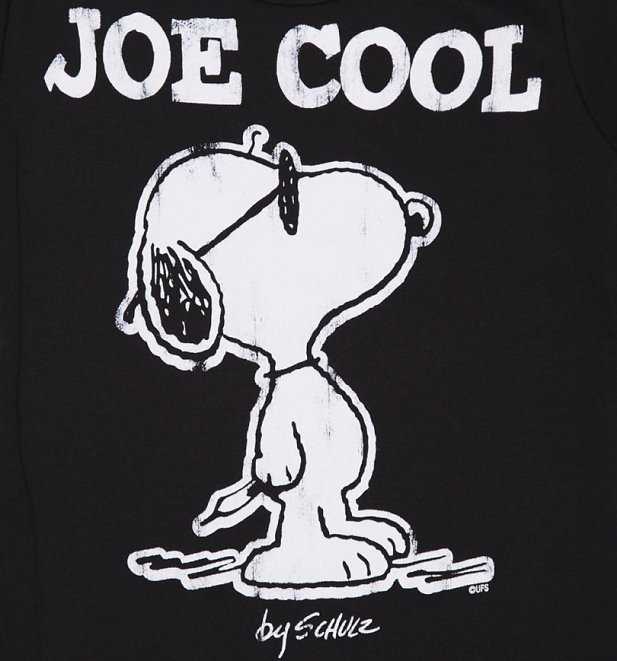 Kids Black Peanuts Joe Cool Snoopy T-Shirt