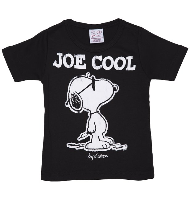 Kids Black Peanuts Joe Cool Snoopy TShirt