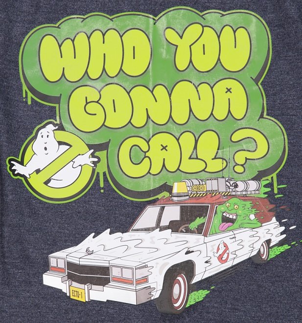 Kids Blue Marl Ghostbusters Who You Gonna Call T-Shirt from Fabric Flavours Kids Blue Marl Ghostbusters Who You Gonna Call T-Shirt from Fabric Flavours