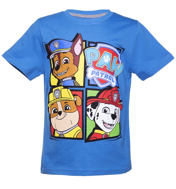 Kids Blue Paw Patrol Characters T-Shirt