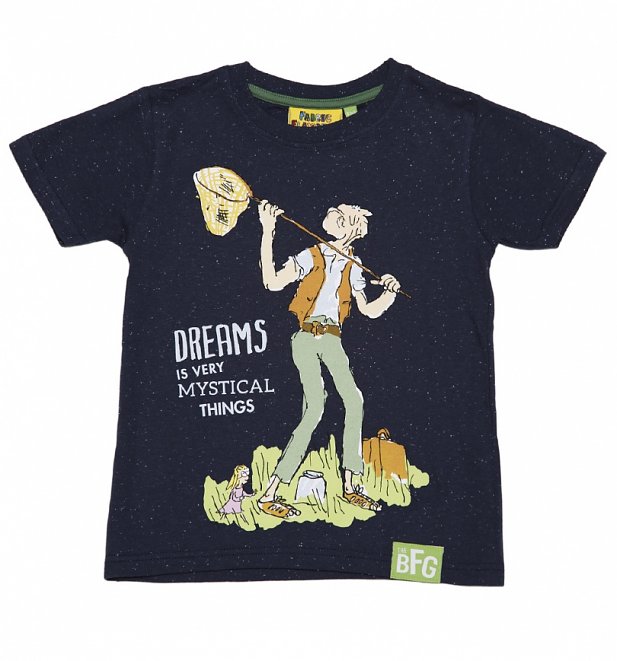Kids Navy Roald Dahl BFG Dreams T-Shirt from Fabric Flavours Kids Navy Roald Dahl BFG Dreams T-Shirt from Fabric Flavours