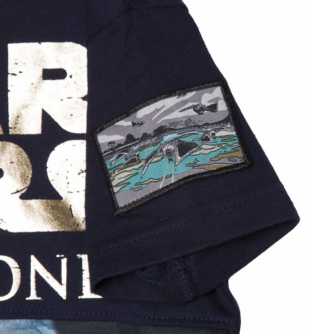 Kids Star Wars Rogue One Gold Foil Logo Poster T-Shirt from Fabric Flavours Kids Star Wars Rogue One Gold Foil Logo Poster T-Shirt from Fabric Flavours