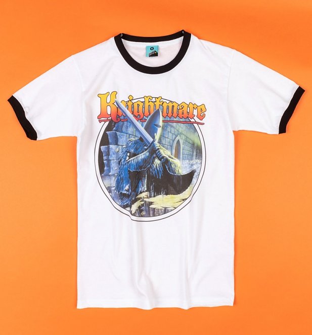 Knightmare Armoured Knight White And Black Ringer T-Shirt