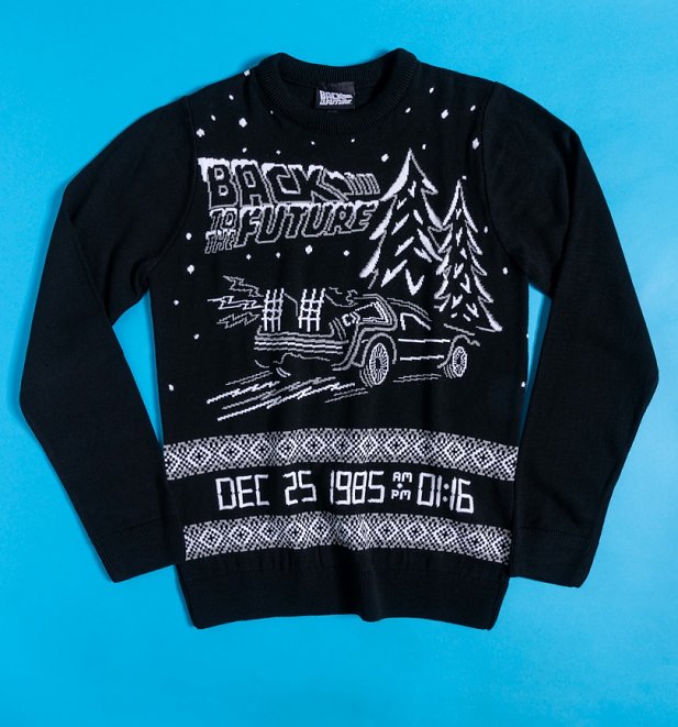 Knitted Back To The Future Christmas Jumper Knitted Back To The Future Christmas Jumper