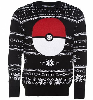 Knitted Pokemon Pokeball Fair Isle Christmas Jumper Knitted Pokemon Pokeball Fair Isle Christmas Jumper