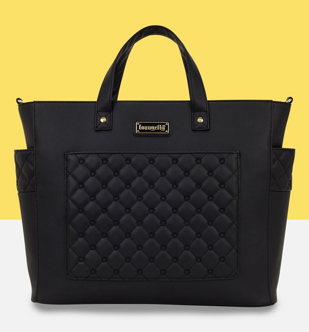 Loungefly Black Pin Trader Convertible Tote Bag Loungefly Black Pin Trader Convertible Tote Bag