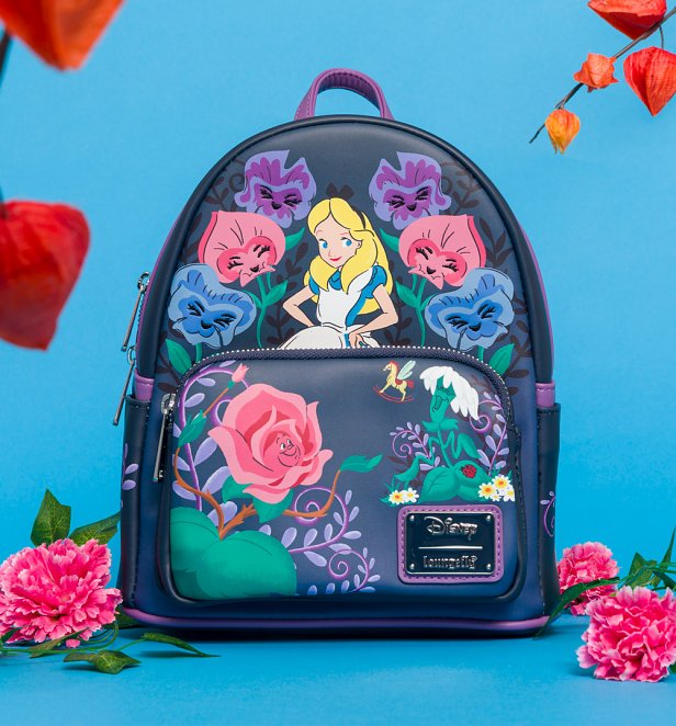 Loungefly Disney Alice in Wonderland Alice & Flowers Mini Backpack Loungefly Disney Alice in Wonderland Alice & Flowers Mini Backpack