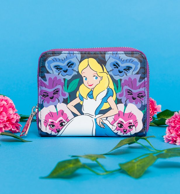 Loungefly Disney Alice in Wonderland Alice & Flowers Zip Wallet