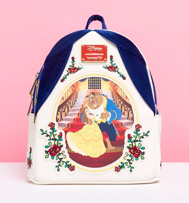 Loungefly Disney Beauty and the Beast Belle and Beast Velvet Mini Backpack Loungefly Disney Beauty and the Beast Belle and Beast Velvet Mini Backpack