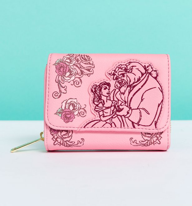 Loungefly Disney Beauty and the Beast Pink Roses Zip Wallet Loungefly Disney Beauty and the Beast Pink Roses Zip Wallet