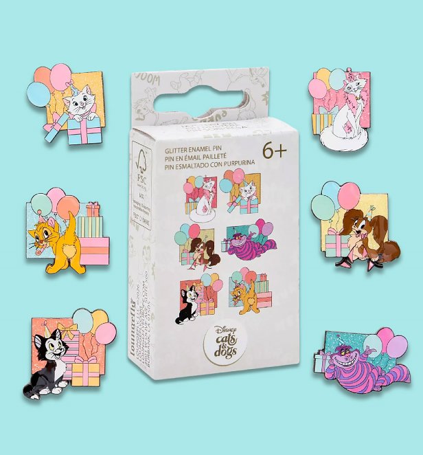 Loungefly Disney Cats and Dogs Party Mystery Box Pin Loungefly Disney Cats and Dogs Party Mystery Box Pin