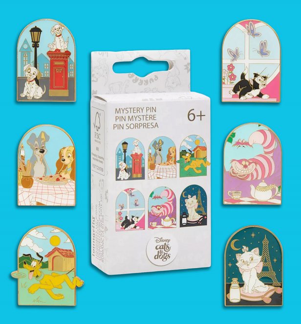 Loungefly Disney Cats and Dogs Scene Mystery Box Pin Loungefly Disney Cats and Dogs Scene Mystery Box Pin