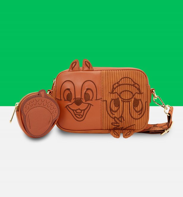 Loungefly Disney Chip 'n' Dale Corduroy Sling Crossbody Bag With Coin Bag