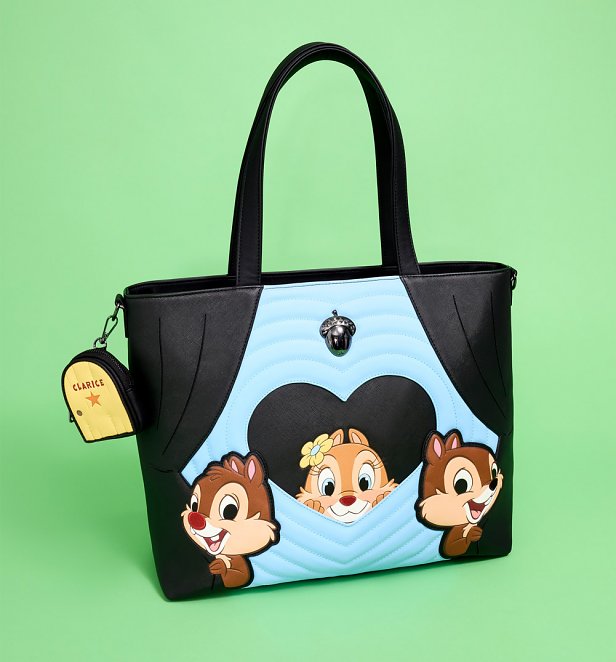 Loungefly Disney Chip 'n' Dale Two Chips And A Miss Tote Bag With Coin Bag
