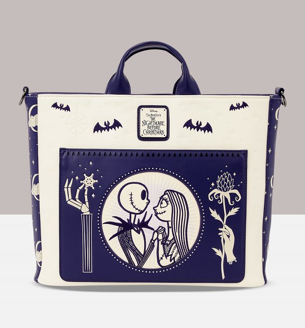 Loungefly Disney Jack Skellington & Sally Night Sky Convertible Backpack & Tote Bag Loungefly Disney Jack Skellington & Sally Night Sky Convertible Backpack & Tote Bag