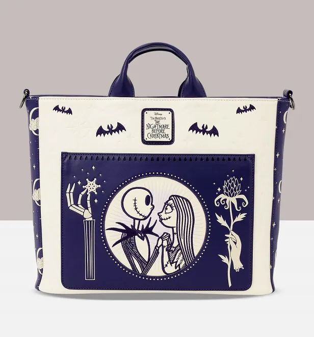 Loungefly Disney Jack Skellington & Sally Night Sky Convertible Backpack & Tote Bag
