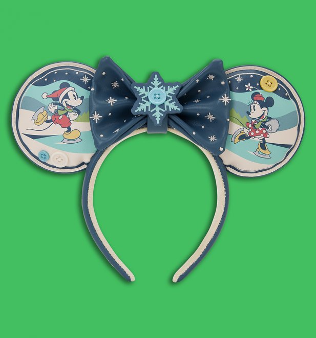 Loungefly Disney Mickey And Minnie Holiday Ear Headband Loungefly Disney Mickey And Minnie Holiday Ear Headband