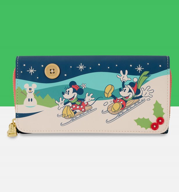 Loungefly Disney Mickey And Minnie Holiday Flap Wallet Loungefly Disney Mickey And Minnie Holiday Flap Wallet