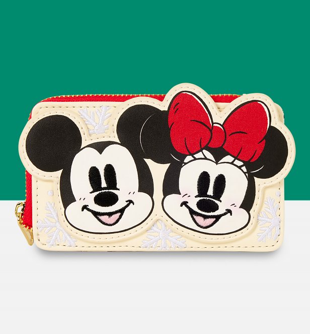 Loungefly Disney Mickey and Friends Holiday Zip Around Card Holder Loungefly Disney Mickey and Friends Holiday Zip Around Card Holder