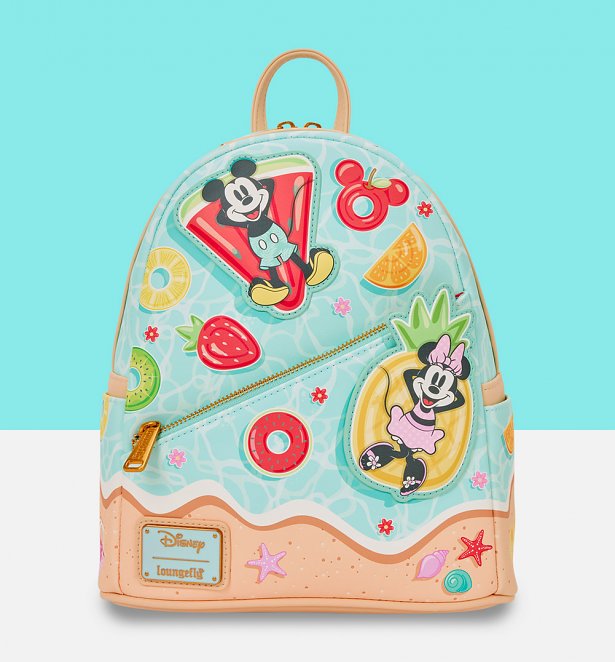 Loungefly Disney Mickey and Minnie Beach Fun Mini Backpack