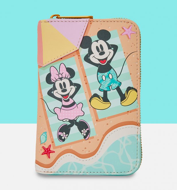 Loungefly Disney Mickey and Minnie Beach Fun Zip Around Wallet