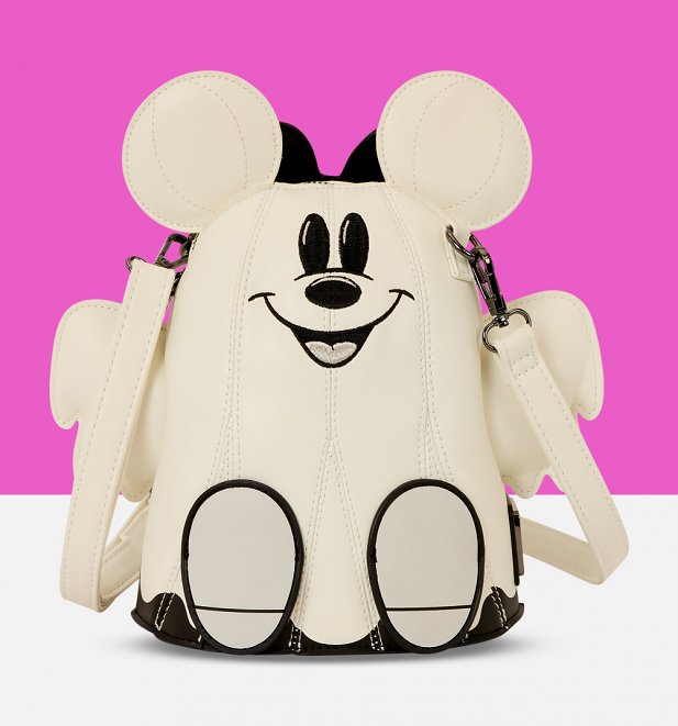 Loungefly Disney Mickey & Minnie Ghost Glow Figural Crossbody Bag Loungefly Disney Mickey & Minnie Ghost Glow Figural Crossbody Bag