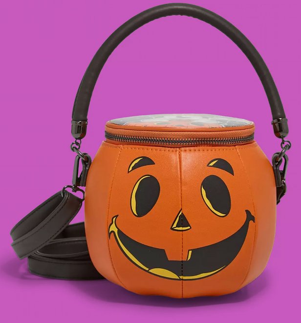 Loungefly Disney Mickey and Minnie Halloween Lenticular Pumpkin Crossbody Bag
