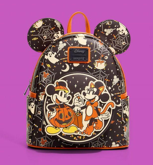 Loungefly Disney Mickey and Minnie Halloween Mini Backpack