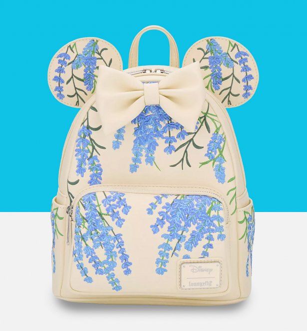Loungefly Disney Minnie Mouse Blue Floral Mini Backpack Loungefly Disney Minnie Mouse Blue Floral Mini Backpack