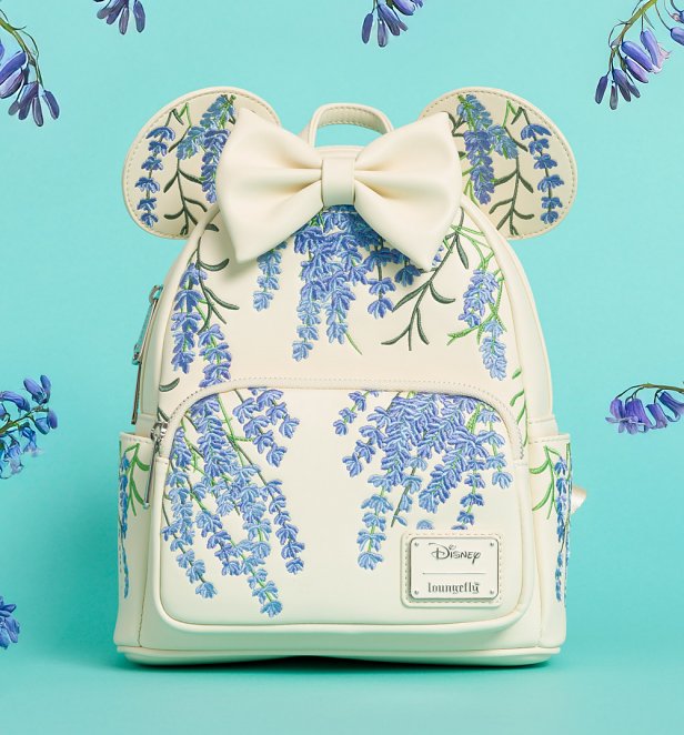 Loungefly Disney Minnie Mouse Blue Floral Mini Backpack