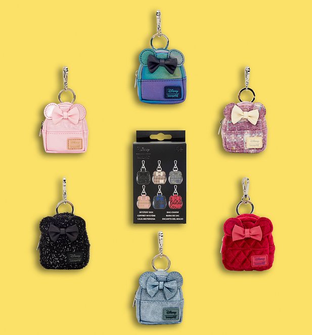 Loungefly Disney Minnie Mouse Glitter Mystery Mini Backpack Keychain Charm Loungefly Disney Minnie Mouse Glitter Mystery Mini Backpack Keychain Charm
