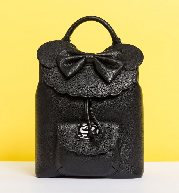 Loungefly Disney Minnie Mouse Pebble Textured Black Mini Backpack