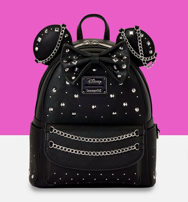 Loungefly Disney Minnie Mouse Studs & Chains Mini Backpack Loungefly Disney Minnie Mouse Studs & Chains Mini Backpack