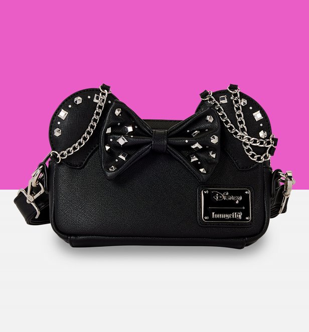 Loungefly Disney Minnie Mouse Studs & Chains Sling Crossbody Bag