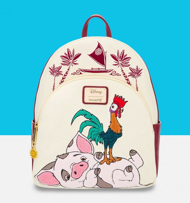 Loungefly Disney Moana Hei Hei And Pua Chenille Mini Backpack Loungefly Disney Moana Hei Hei And Pua Chenille Mini Backpack