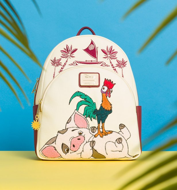 Loungefly Disney Moana Hei Hei And Pua Chenille Mini Backpack