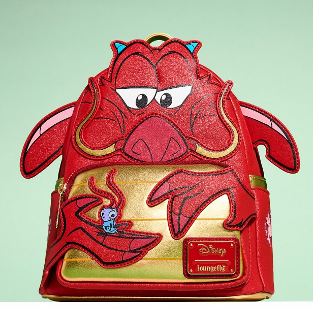 Loungefly Disney Mulan Mushu Glitter Cosplay Mini Backpack