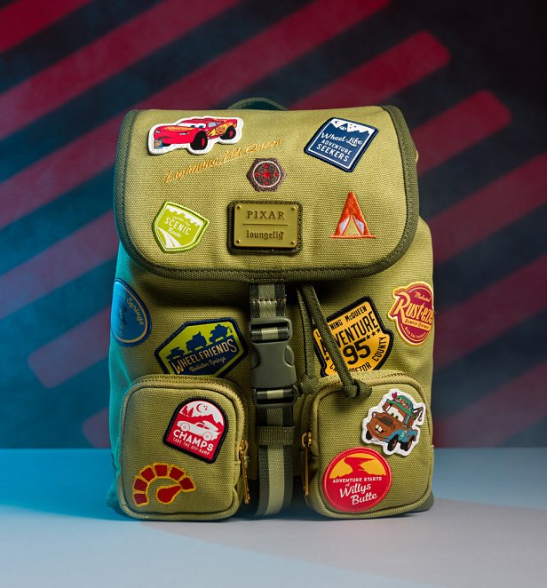 Loungefly Disney Pixar Cars Green Canvas Patch Mini Backpack Loungefly Disney Pixar Cars Green Canvas Patch Mini Backpack