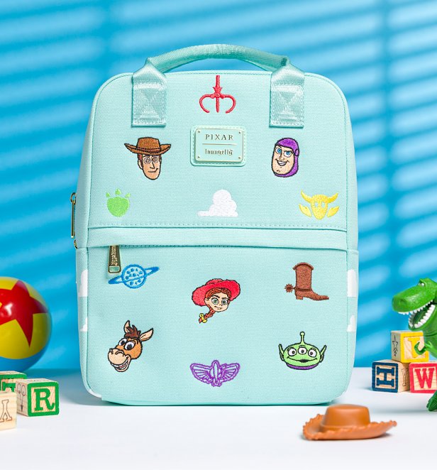 Loungefly Disney Pixar Toy Story Canvas Icons Square Mini Backpack Loungefly Disney Pixar Toy Story Canvas Icons Square Mini Backpack