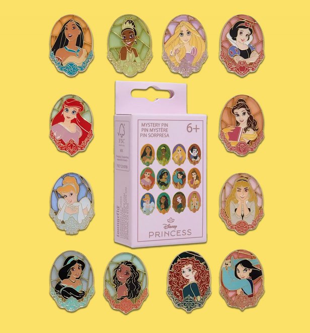 Loungefly Disney Princess 10th Anniversary Stained Glass Pose Mystery Box Pin Loungefly Disney Princess 10th Anniversary Stained Glass Pose Mystery Box Pin
