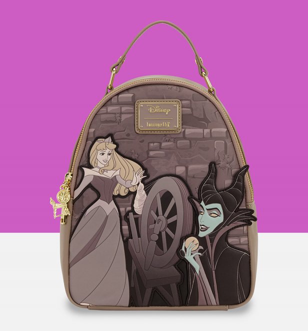 Loungefly Disney Sleeping Beauty Spinning Wheel Mini Backpack