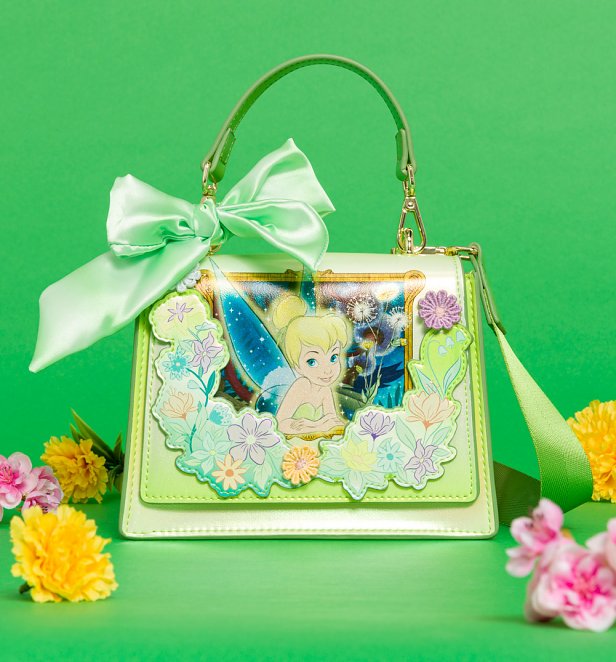 Loungefly Disney Tinker Bell Floral Bow Crossbody Bag